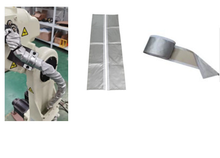 Hoja protectora para robots Tejido de protección para robots utilizado en la industria mecánica, como los robots industriales y los equipos de soldadura.